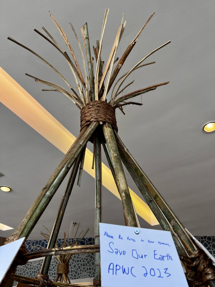 At #APClimateWeek 2023 in Johor Bahru, Malaysia🇲🇾, delegates are sharing their pledges and calls-to-action #ForPeopleForPlanet on bamboo “pineapples”🎍🍍 Here are a few of the inspiring messages and some of the impressive artwork. #APCW2023