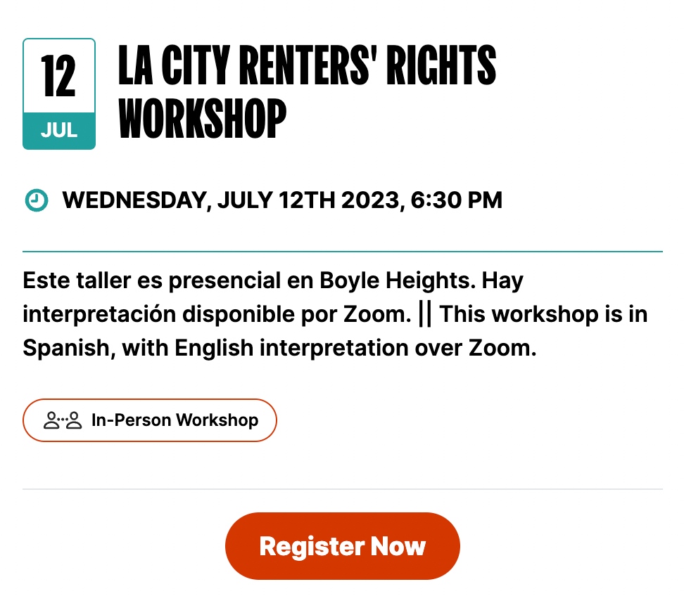 Don’t miss out! Stay Housed LA and our partners are hosting 3 workshops tomorrow. Visit stayhousedla.org/workshops to learn more and register.