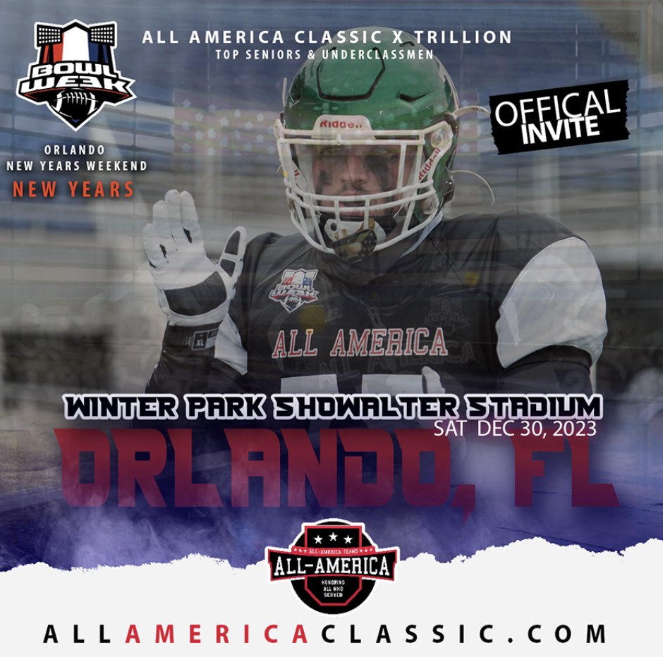 Thankful to be invited to the all American bowl in Orlando! 
<a href="/AllAmericaBowl/">ALL AMERICA BOWL X TRILLION</a> <a href="/cha_cougarsfb/">Central Hinds Football</a> <a href="/CentralHinds/">CHA_Athletics</a>