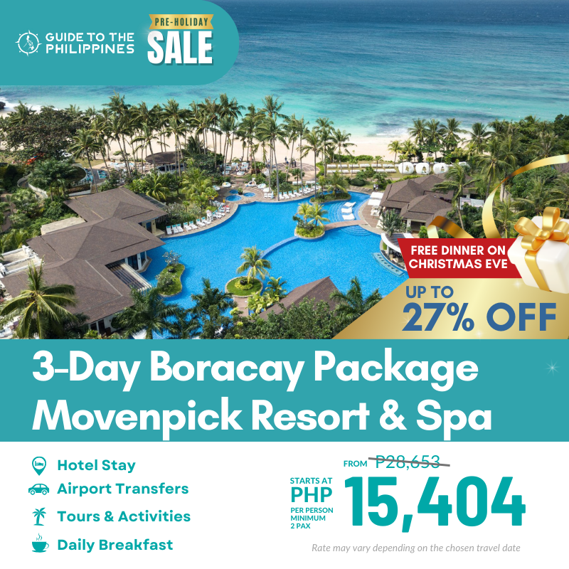 Go on a luxurious 3-day vacation at this 5-star Boracay beach resort!

Inclusions:
💙 3-day stay at Movenpick Resort &amp; Spa
🚌 Roundtrip airport transfers
☕️ Daily breakfast
🌴 Island Hopping Tour
🍫 Movenpick Chocolate Hour 

guidetothephilippines.ph/trips-and-expe…