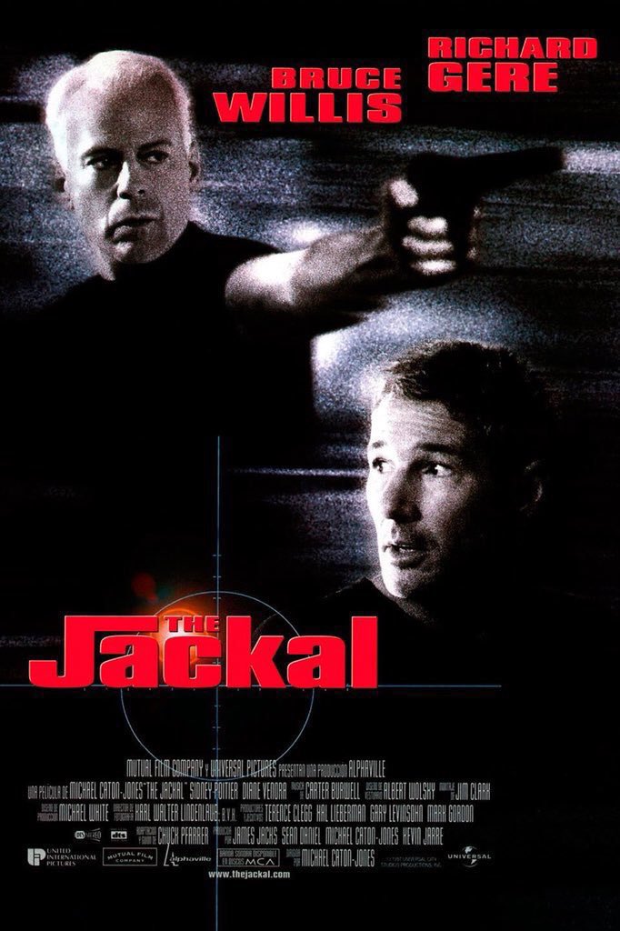 FilmNewsNos's tweet photo. 🎬MOVIE HISTORY: 26 years ago today, November 14, 1997, the movie ‘The Jackal’ opened in theaters!
#BruceWillis #RichardGere #SidneyPoitier #DianeVenora #MathildaMay #JKSimmons #RichardLineback #JohnCunningham #JackBlack #SophieOkonedo #DanielDaeKim #MichaelCatonJones https://t.co/BezXkFWYHM