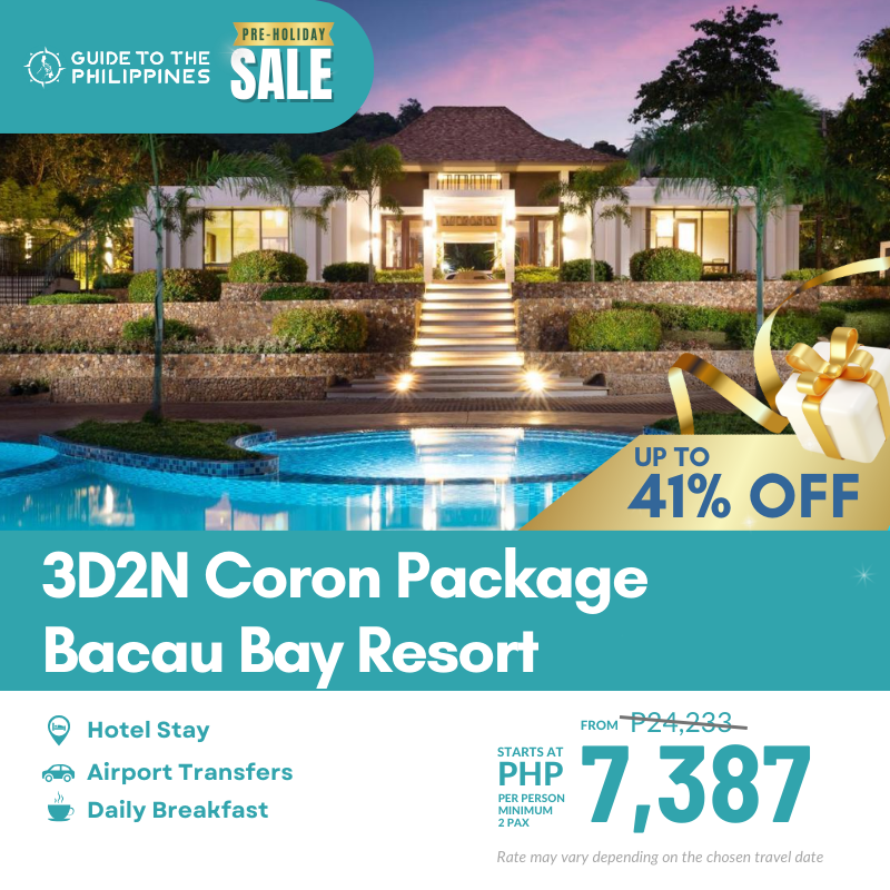 This is your sign to book that Coron, Palawan getaway!

Inclusions:
💙 3-day stay at Bacau Bay Resort Coron
☕️ Daily breakfast
🚌 Roundtrip airport transfers

guidetothephilippines.ph/trips-and-expe…