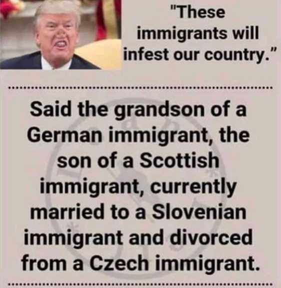 1drcole's tweet photo. Do you agree with Trump's words? If no, reply with 'No' or use an emoji 😭💩🤮 #connectblue #Immigrants https://t.co/ps6pa2KIYi