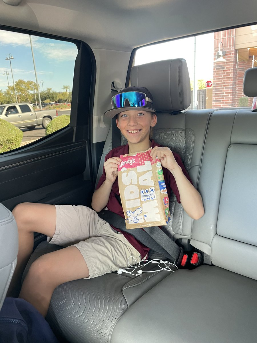 When you pick him up early from school ….. he wants <a href="/Wendys/">Wendy’s</a> for lunch 🙌