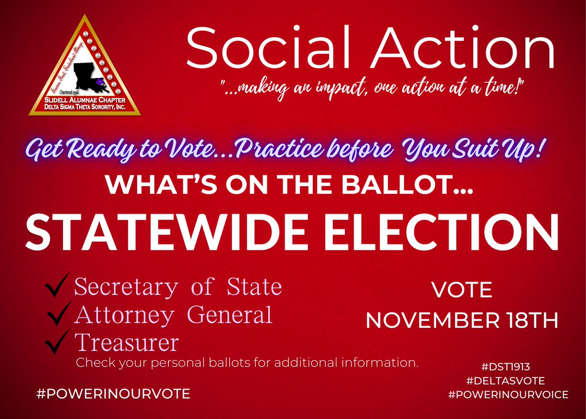 dstslidell's tweet photo. #deltasvote #powerinourvoice #dstslidell #SWR #DST1913 https://t.co/Ae06UY1Gc5