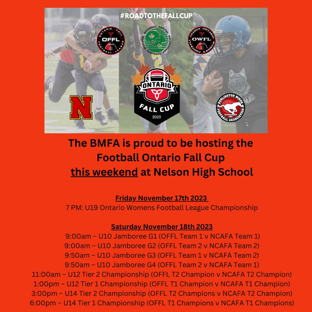 Come by Nelson this weekend to check out some great football, and support our U10 Stampeders #roadtothefallcup