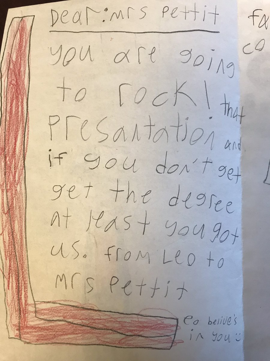 Dr. Mary E. Pettit (@udlsolutions) on Twitter photo Came in this morning to a desk full of good wishes about an important presentation I have this Friday. I have the best coteacher and class of students! I love how our mindful lessons came through in their advice to me❤️ I feel loved. <a href="/MolloyEdD/">Molloy University Ed.D.</a> #DissertationProposal #Bringit Came in this morning to a desk full of good wishes about an important presentation I have this Friday. I have the best coteacher and class of students! I love how our mindful lessons came through in their advice to me❤️ I feel loved. <a href="/MolloyEdD/">Molloy University Ed.D.</a> #DissertationProposal #Bringit