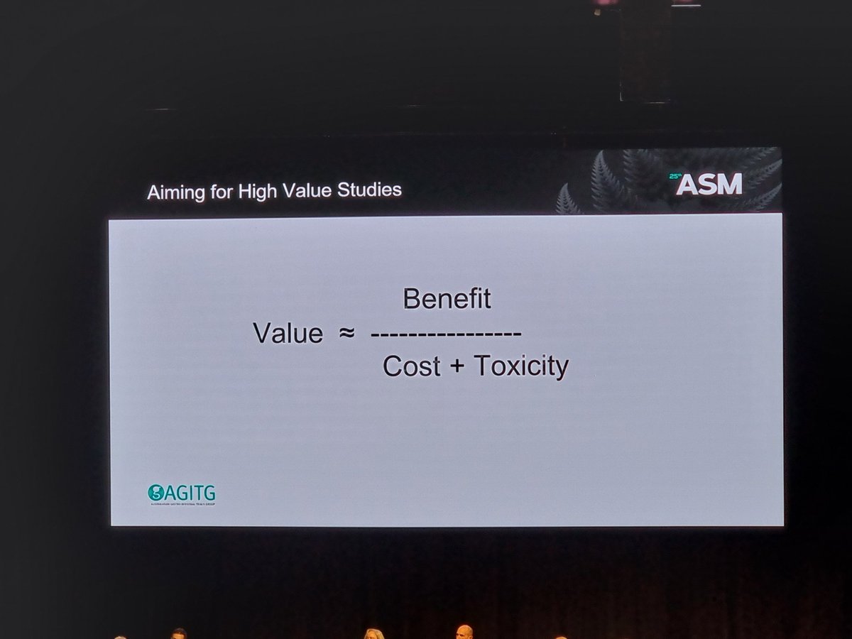 Angela Chou (@angiechou) on Twitter photo Dr Leonard Saltz on the equation for the 'value' of a clinical study. <a href="/GICancer/">GI Cancer Institute and AGITG</a> #AGITG23 Dr Leonard Saltz on the equation for the 'value' of a clinical study. <a href="/GICancer/">GI Cancer Institute and AGITG</a> #AGITG23