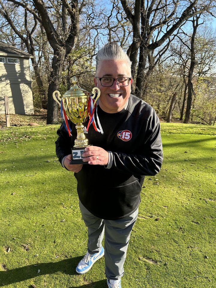 jockosports's tweet photo. What a blast playing in the inaugural NBC15 Zimbrick Cup at Blackhawk Country Club today with my partners @WeatherDoogs  @NewsMarkMcP  and @KDDahmen 
It’s even better when our team wins!!!! https://t.co/teq1hbUSJ7