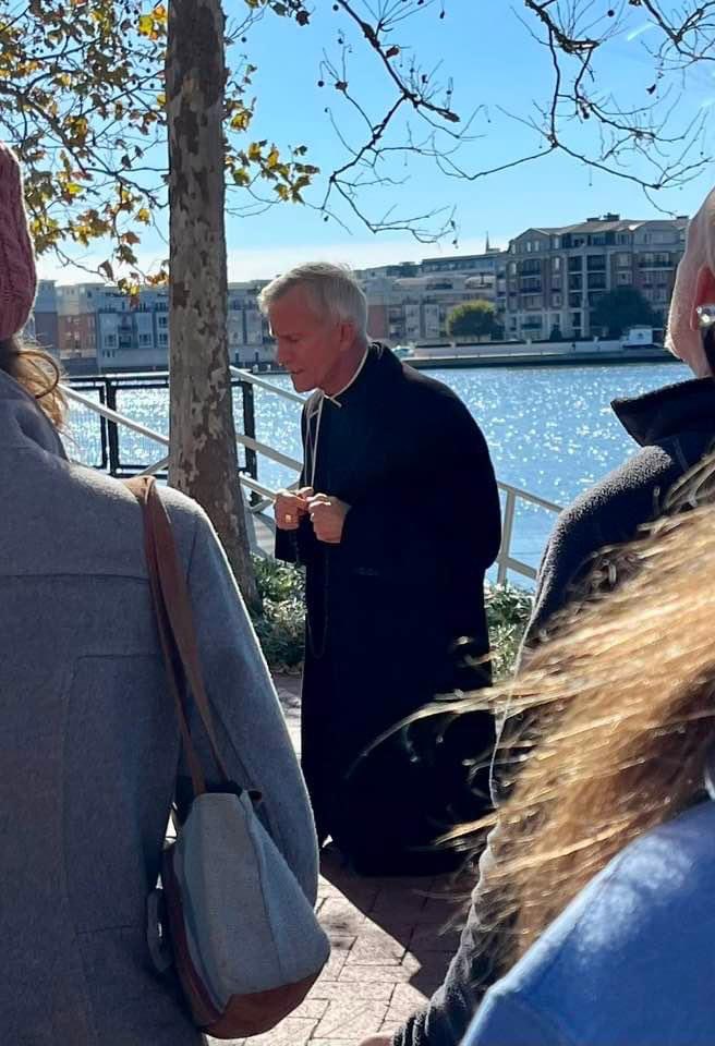 Thank you Bishop Strickland for joining us in prayer for our very troubled Church, outside the USCCB conference in Baltimore today!

Later, when Strickland was asked by Westen why he was removed from his position, he said: “The only answer I have to that is because forces in the