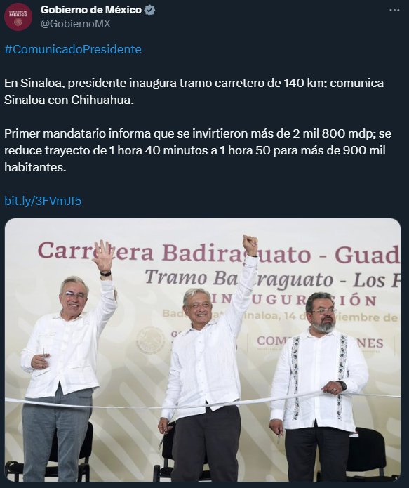 SGarciaSoto's tweet photo. Cuando creías que nada superaría la estulticia de EPN y sus "cinco minutos, no menos, como diez"...llega la carretera del Bienestar en la tierra del Narco sinaloense que "reduce el trayecto de 1 hora 40 a 1 hora 50". https://t.co/hwtTZPzQmu