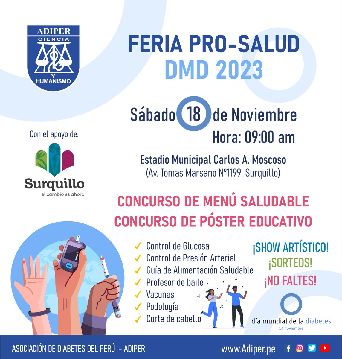 AAdiper's tweet photo. 🔵 Día Mundial de Lucha contra la Diabetes 

#Adiper #diabetes #DiaMundialdelaDiabetes @AAdiper https://t.co/62LFGmSlR9