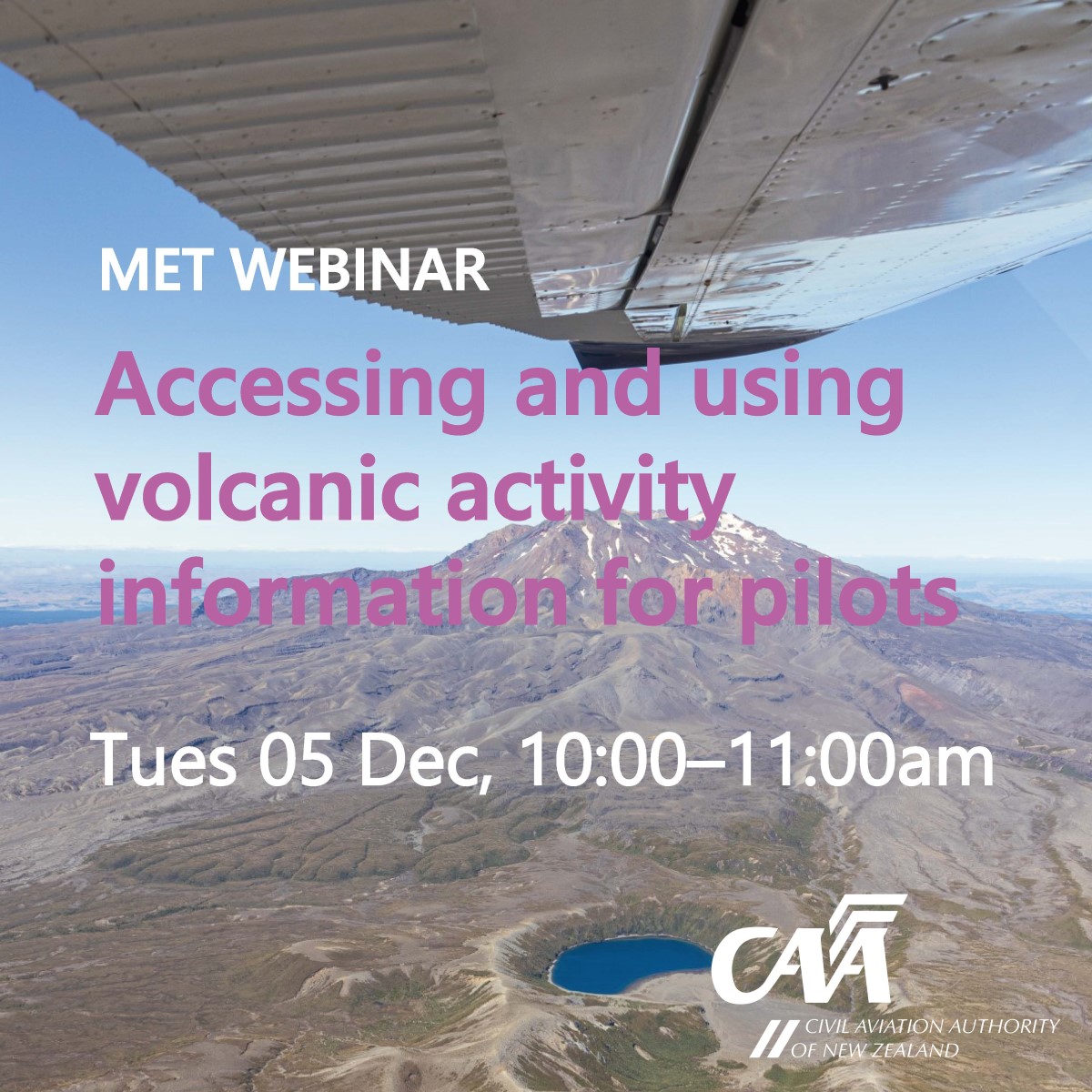 The Accessing &amp; Using Volcanic Activity Information for Pilots webinar will take you through the info avail during volcanic unrest and eruption, how to access it, and what it means for pilots.🌋
Presenters include <a href="/gnsscience/">GNS Science Te Pū Ao</a> and <a href="/MetService/">MetService</a>
Register free events.teams.microsoft.com/event/45c0e9a4…