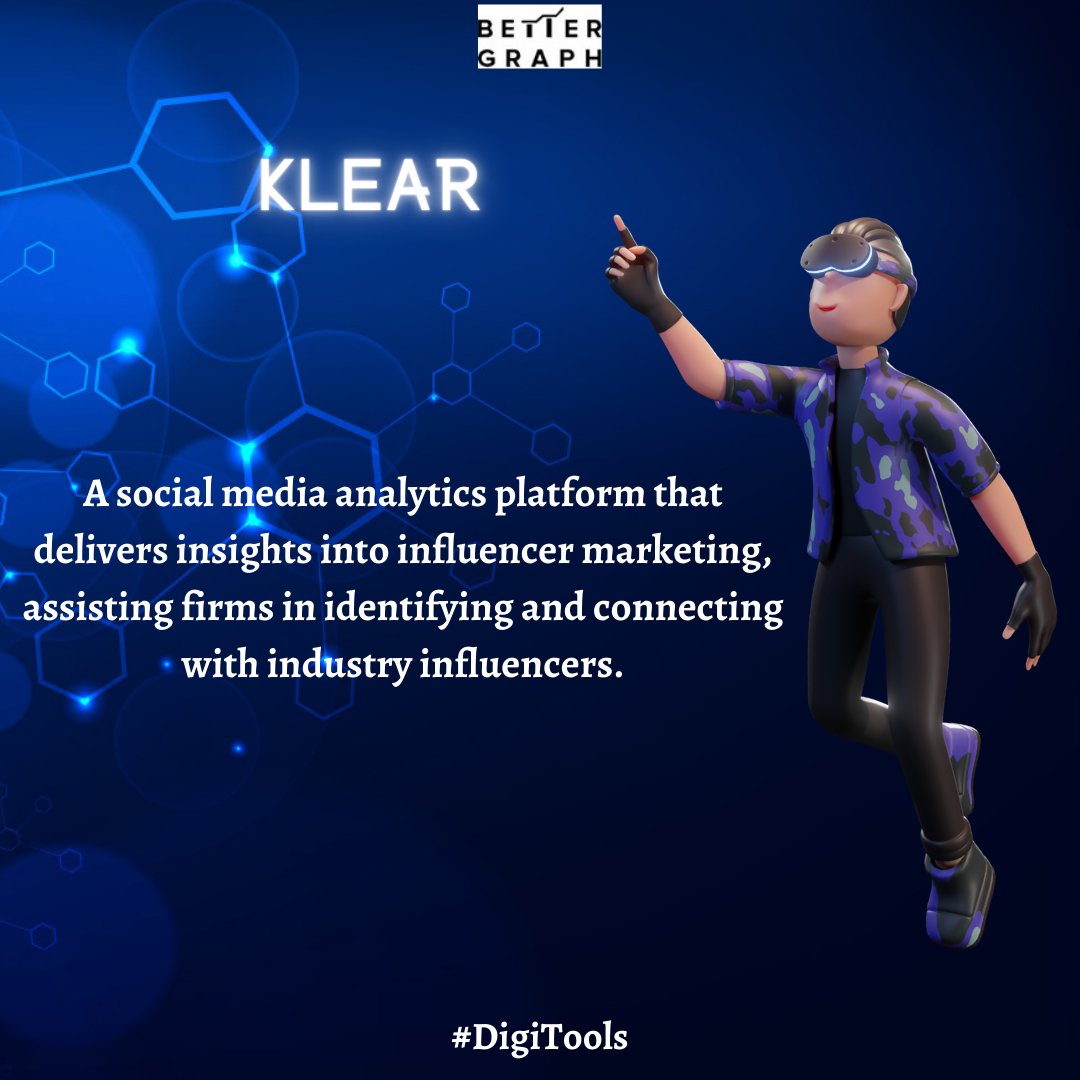 With our #socialmediaanalytics #tool, you can unlock the power of #influence. Gain crucial insights into #influencermarketing by easily discovering and connecting with industry leaders.

#digitools #digitamarketing #seo #tools #Klear