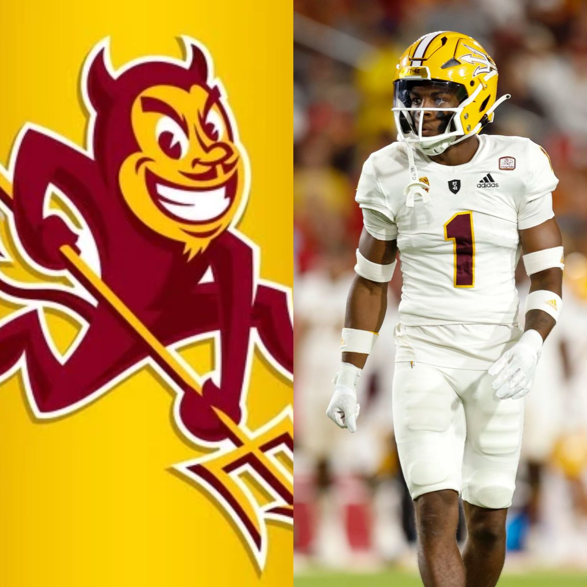 All Glory to the Man Upstairs 🙏🏾🙏🏾. After a Great conversation with <a href="/CoachBC_/">Bryan Carrington</a> I am blessed to announce that I have my first P5 offer from <a href="/ASUFootball/">Sun Devil Football</a>‼️ <a href="/Coach_BCarp/">T. Brandon Carpenter</a> <a href="/zkelley1985/">Coach Zack Kelley</a> @recruitingko <a href="/ICBD_Training/">Coach Bowie</a> <a href="/Jalil_Johnson21/">Jalil Johnson</a> <a href="/bmecamps/">bmecamps</a>