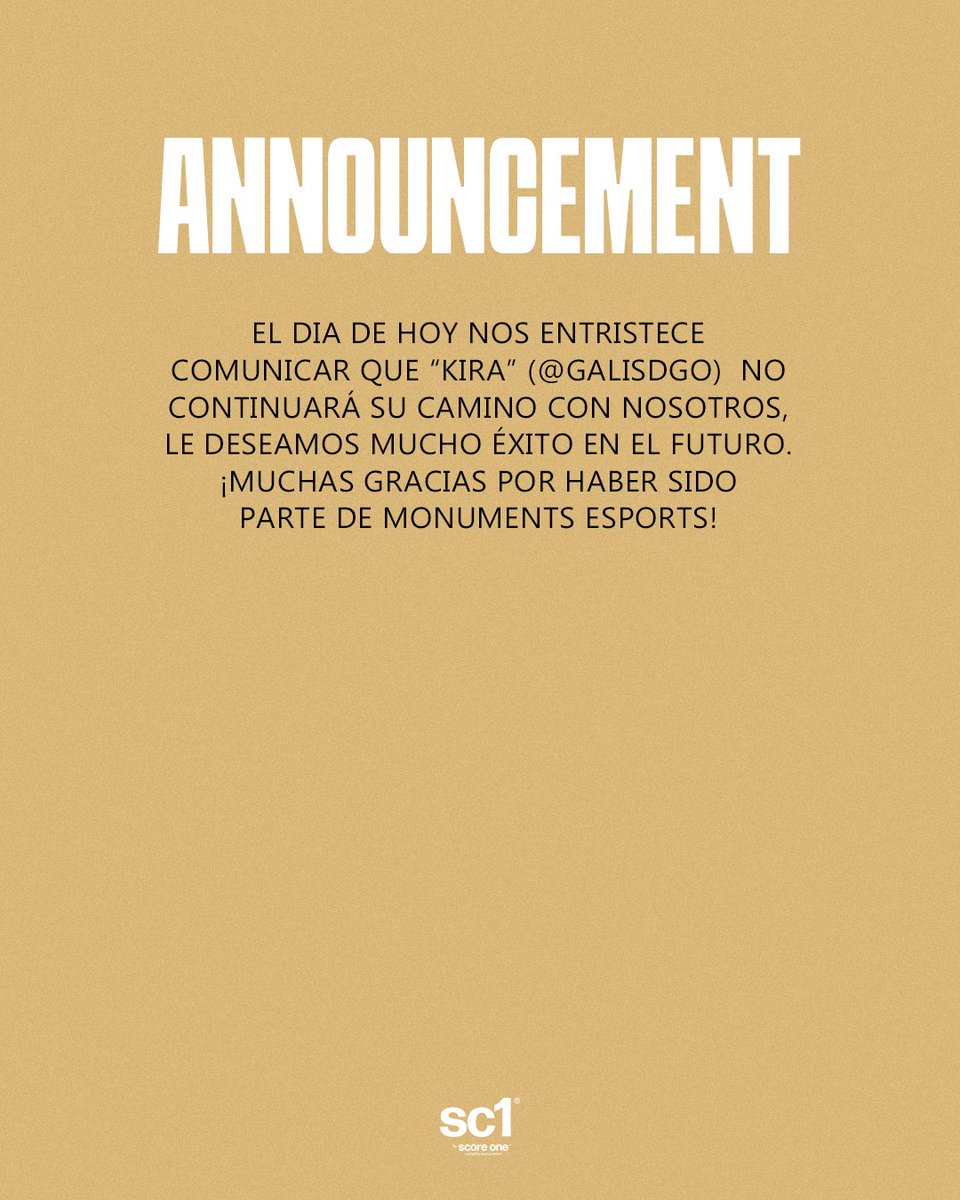 LaraJr_TV's tweet photo. ¡ANUNCIO IMPORTANTE!
Agradecemos mucho a @galisdgo por prestar su tiempo al equipo ya que hoy nos despedimos de ella, ¡muchos éxitos! 🥺🫡
_
@sc1mx #MTCity #Gaming #VALORANT #eSports https://t.co/y1Ddpyvshs