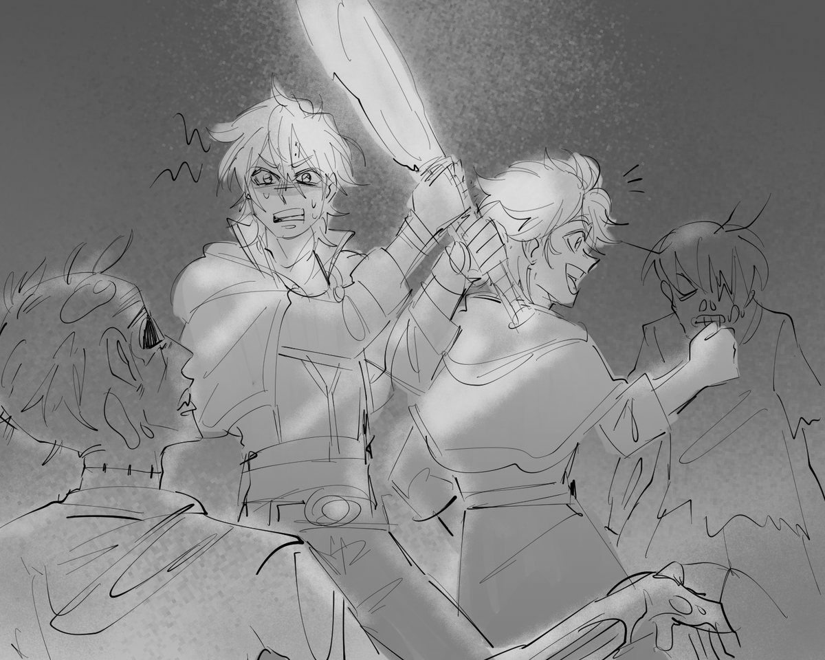 Decided to do Apocalypse AU for today's prompt! Imagine Magna and Luck together during a zombie apocalypse! It would be a mess!😬💦
#BlackBullsWeek2023 #blackclover #magnaswing #luckvoltia