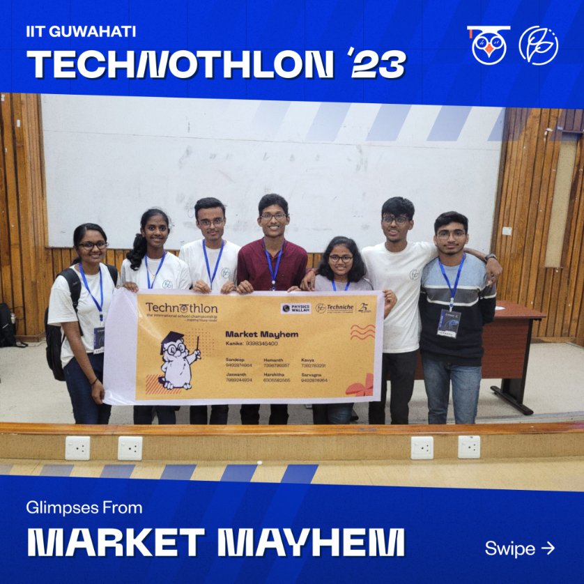 TheTechnothlon's tweet image. 📈Market Mayhem Unleashed!📉 
🌟 Get a sneak peek into the chaos, strategy, and fun that defined this unforgettable event during Mains at  IIT Guwahati.
#Technothlon #Techniche #technothlon23 #techno #market #mayhem