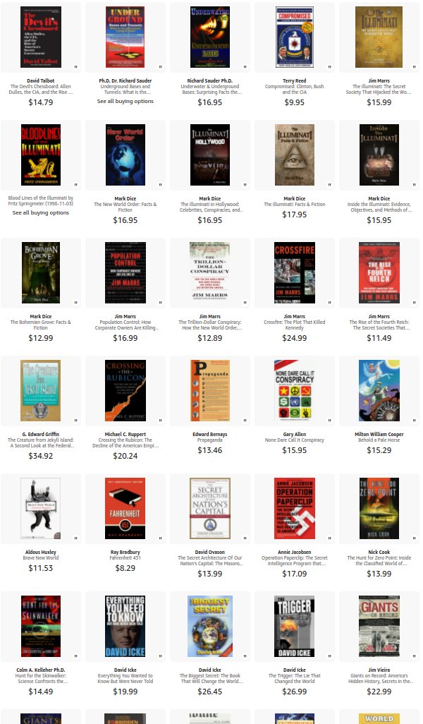 How far down the rabbit hole do you want to go? Check out my list of 101 recommended books if you're ready to take the red pill: amazon.com/shop/c0nspirac…