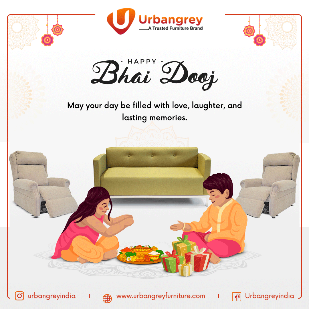 Urban Grey extends warm wishes on this special day of #BhaiDooj. May the unique bond between brothers and sisters be filled with love, joy, and everlasting moments of togetherness. 

#UrbangreyFurniture #FurnitureSolutions #OrganizeWithStyle #furniture #innovations #BhaiDooj2023