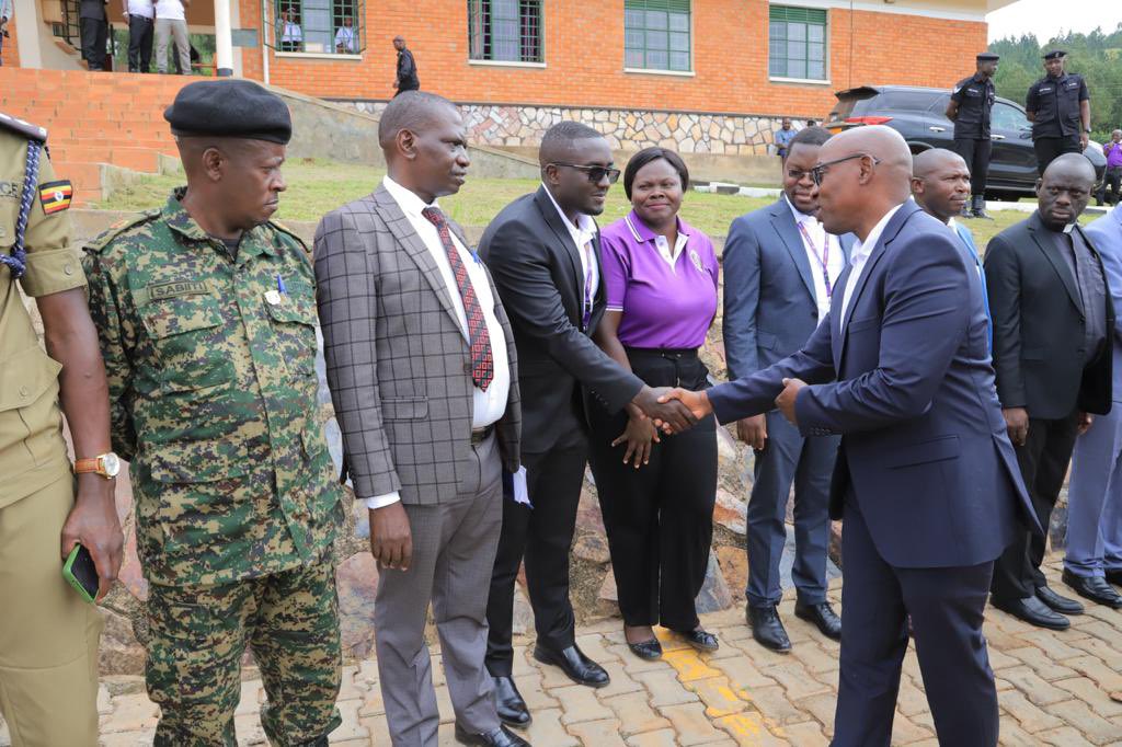Happening now:Several court users and members of the public have turned up at Isingiro Chief Magistrates Court for the Court’s first Open Day.

The Principal Judge, Dr Flavian Zeija is presiding over the Day’s activities.

The Principal Judge was received by the Mbarara Resident