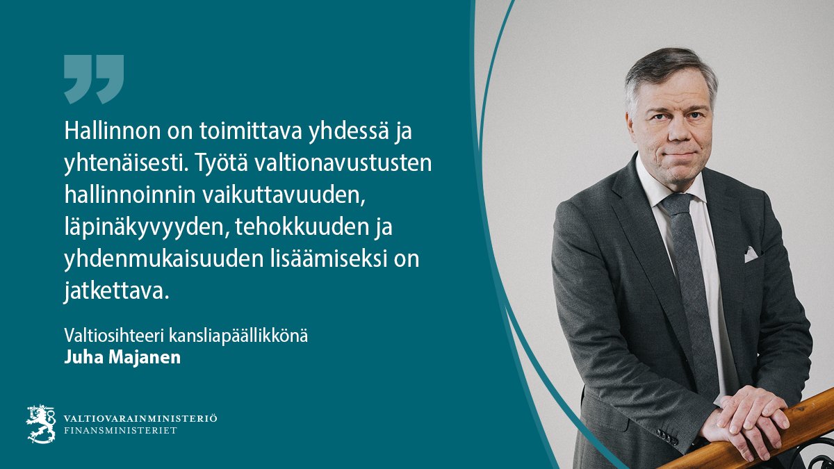 Valtionavustustoiminnan kehittämis- ja digitalisointihankeemme päättyy vuoden lopussa, mutta tiivis yhteistyö valtionapuviranomaisten kanssa jatkuu.

🔹 Tutustu: vm.fi/valtionavustus…
📌 Loppuseminaari 15.11. klo 12.30–15.30: event.prospectumlive.com/valtionavustus…

#Valtionavustukset