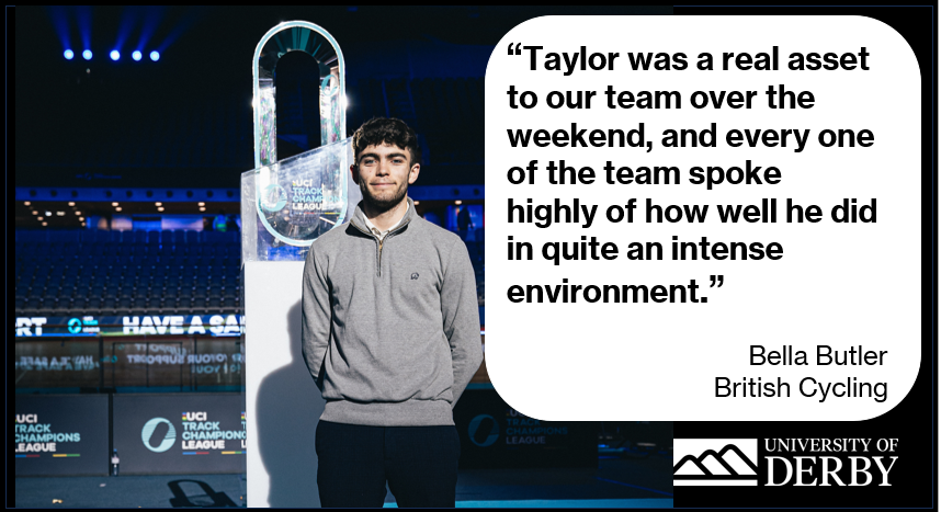Fantastic words from @BritishCycling's @bellabutler__  for our third year student @TaylorTG_, who was part of the communications team for the @UCITCL event at London's @LeeValleyVP last weekend.

A great experience as the focus on track cycling heightens ahead of Paris 2024.