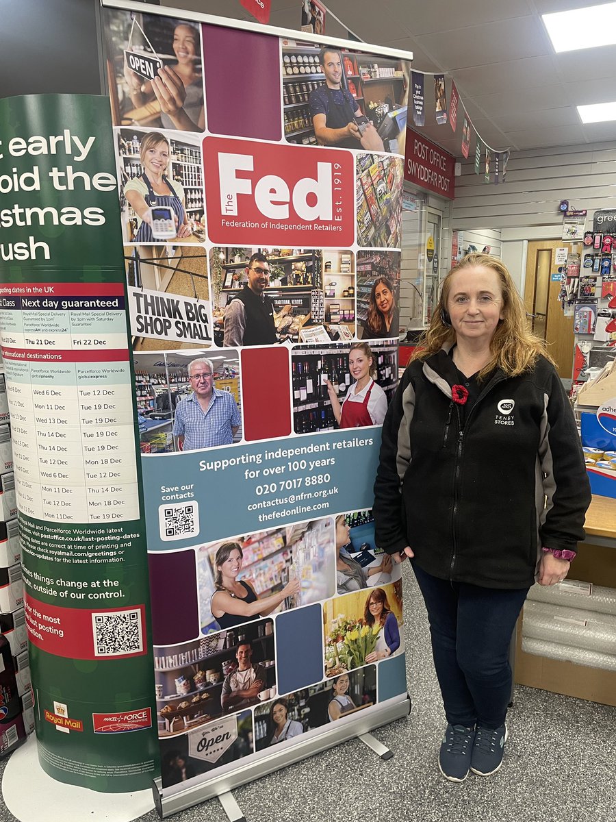 Fiona showing off our new Fed banner. #thefed #independentretailers