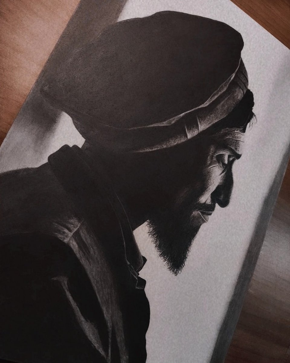 Beautiful drawing of Ahmad Shah Massoud, the national hero of Khorasan. It is so good that it almost looks like a picture.