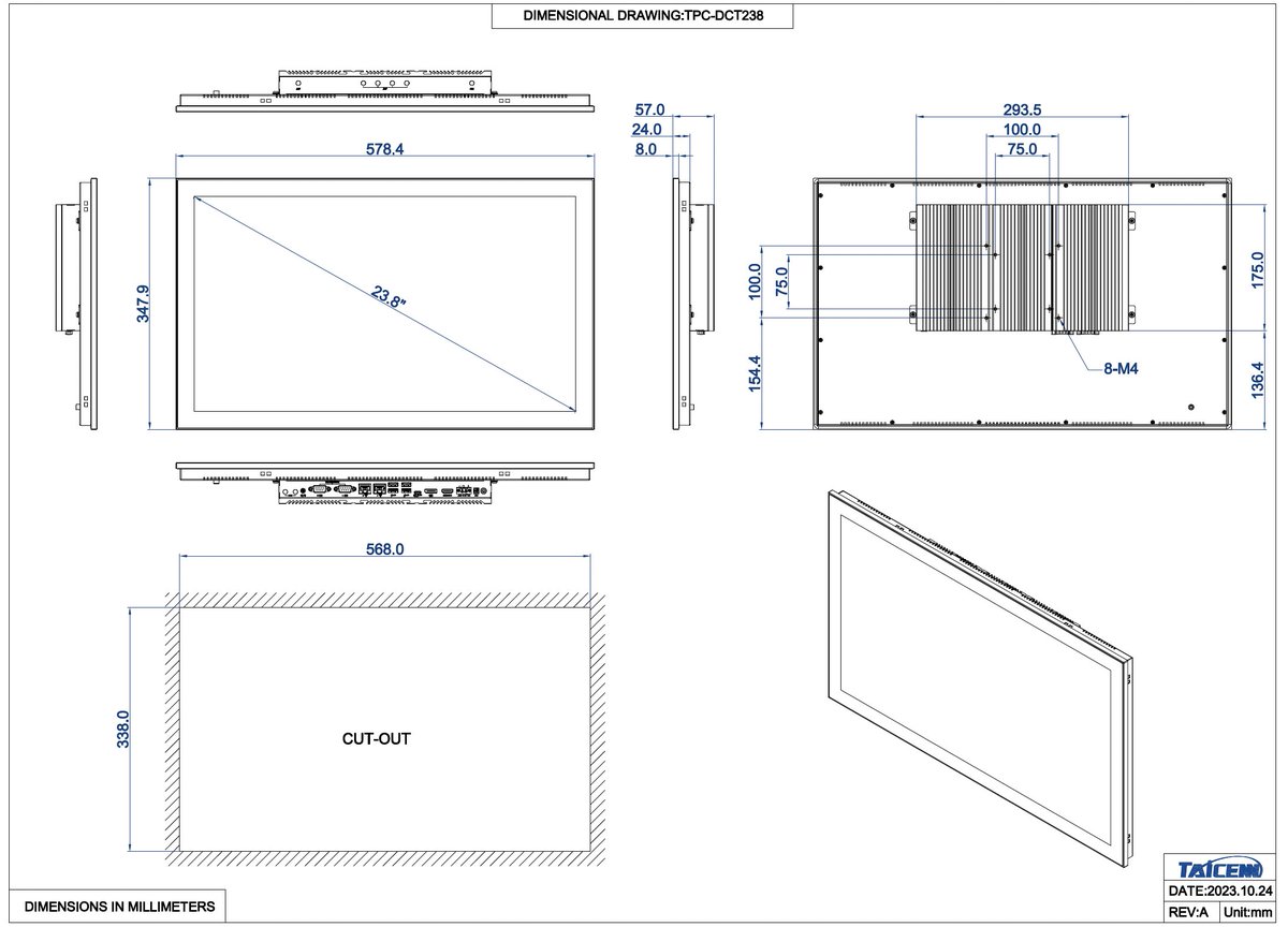 KaiaZhang02's tweet image. #TAICENN new 23.8" self-developped display panel module will come into our inventory. A new line of industrial #panelmount Pcap. #touchscreen display panel for #HMI deployment applications, 
√ 23.8" FHD LCD

taicenn.com