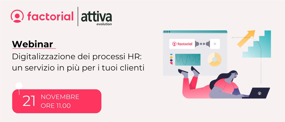 📢 Ti presentiamo #Factorial, la nostra nuova soluzione tecnologica dedicata alla digitalizzazione dei processi #HR.

Per saperne di più partecipa al nostro #webinar!👇🏻👇🏻👇🏻

Registrati ora 👉🏻 attivaevolution.com/Eventi/Digital…

#AttivaEvolution #Cybersecurity #ITSecurity