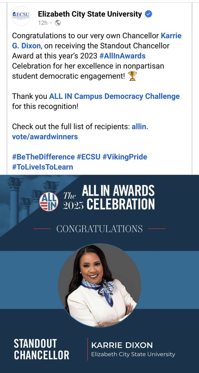 Congratulations to @DrDixonECSU 💙🤍