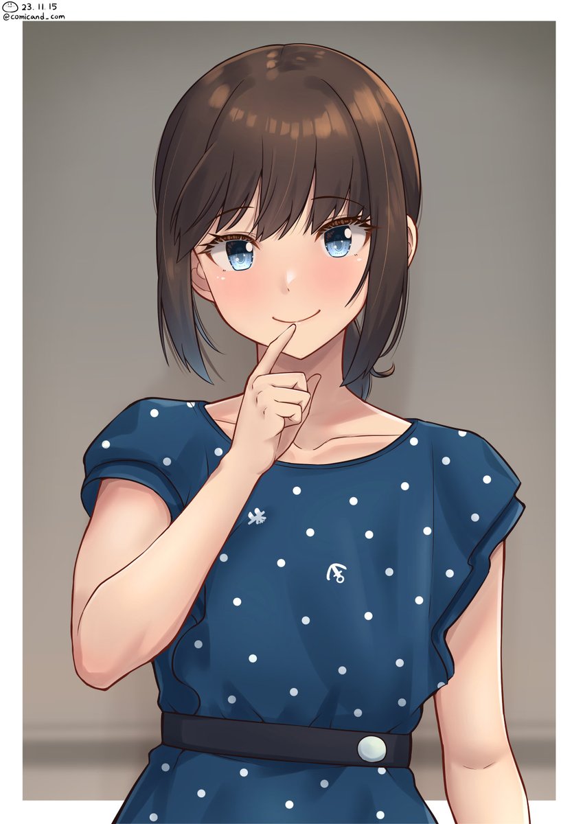 fubuki (kancolle) 1girl solo polka dot dress dress blue dress polka dot blue eyes  illustration images