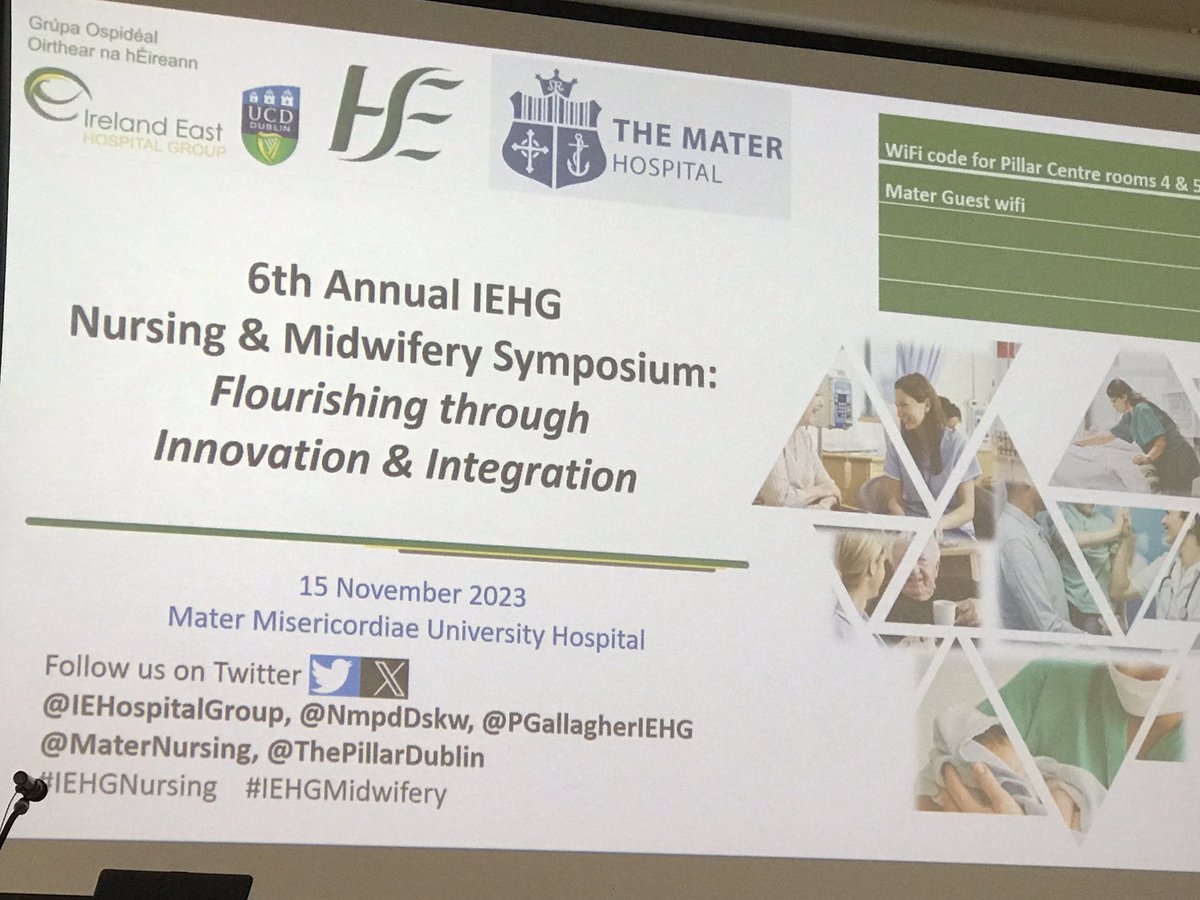 Looking forward to a great day of nurse and midwifery innovation @maternursing @IEHospitalGroup @ucdsnmhs @pgallagherieghg