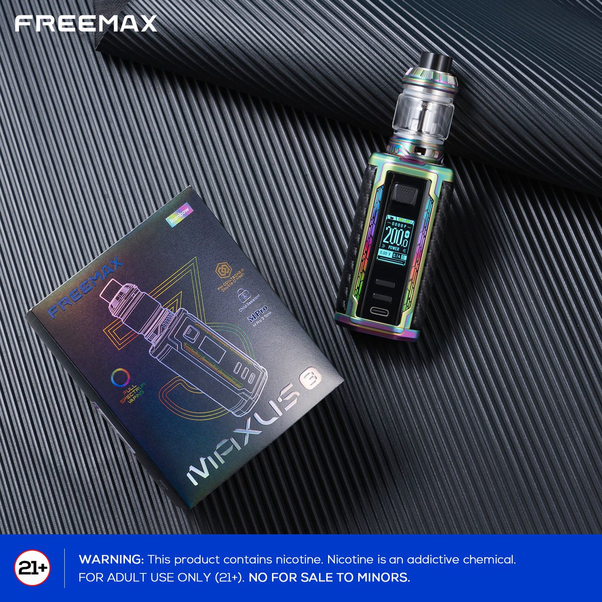 Freemaxvape's tweet image. Maxus 3 200W Kit: where elegance meets power! 😎
.
.
.
.
.
Warning: This product contains nicotine. Nicotine is an addictive chemical.
Must be 21+.
-
#freemaxvape #subohmtank #maxus3 #maxus200w #newlaunch #innovation #style #stylish