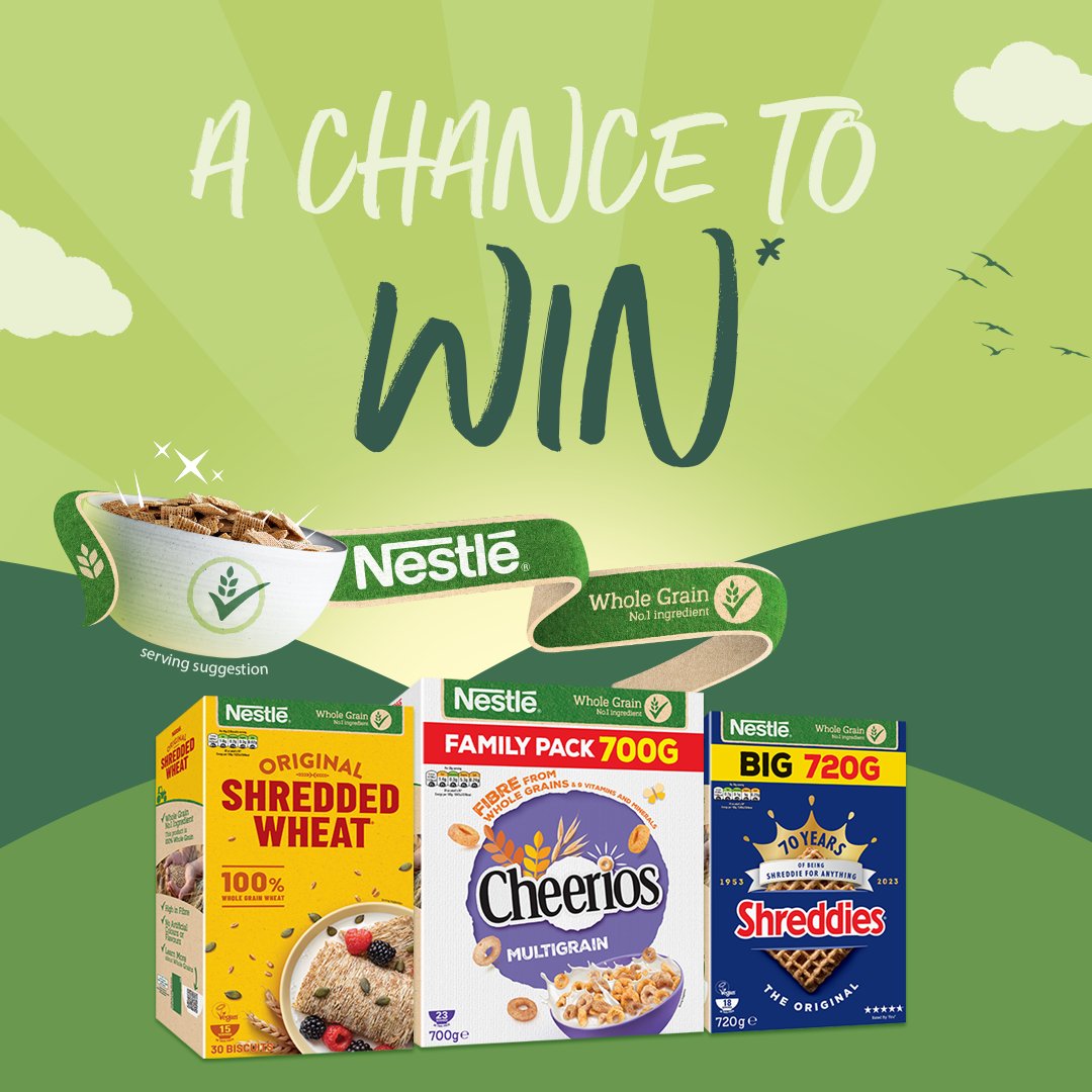 It's #InternationalWholeGrainDay & we're giving you the chance to #WIN a YEAR'S SUPPLY of cereal for you to share with family and friends! ​ TO ENTER REPOST this FOLLOW @ShreddiesUK, @CheeriosUK & @ShreddedwheatUK​ REPLY which of these cereals is your favourite​ *T&Cs apply