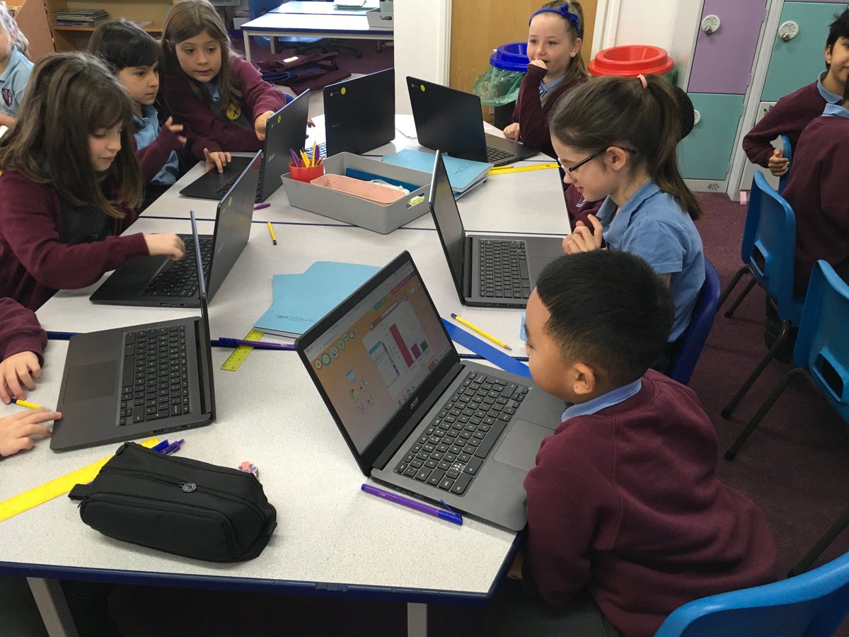 Stphilipevanspr's tweet photo. Bl3 are using chrome books to create bar charts from data they have collected in their Maths group! #SPEMaths @CatholicCardiff https://t.co/zOmgTprbP4