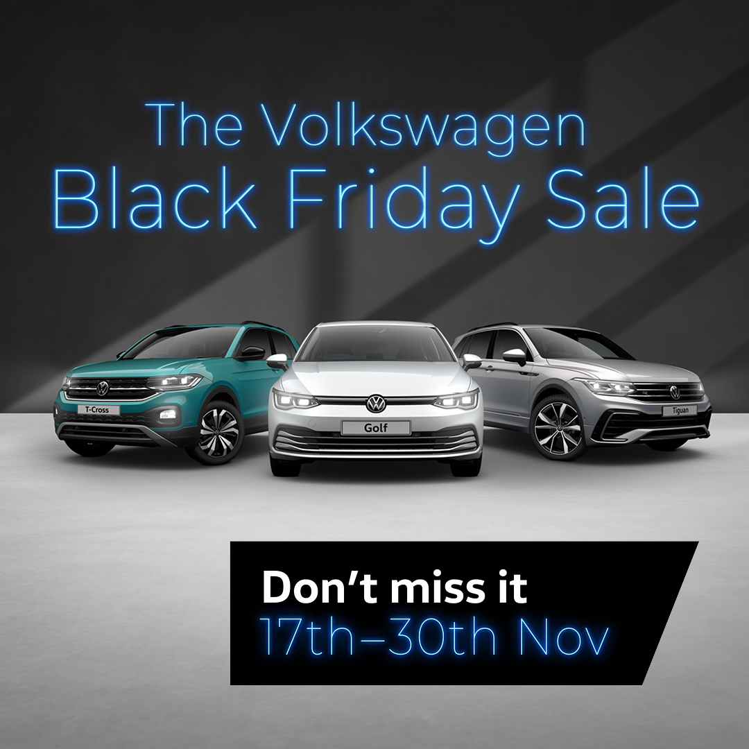 Our #Volkswagen Black Friday Sale starts from Friday 17th and ends Thursday 30th November, don't miss it ⚡️