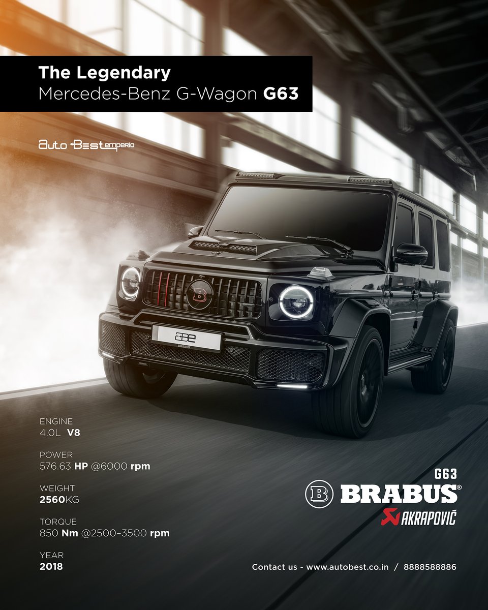 AutoBestEmperio's tweet photo. COMING SOON !
2018 MERCEDES-BENZ G-WAGON G-63 AMG | For SALE

►Call At 8888588886
►Website- https://t.co/QPAHtyHe0J

AUTOBEST EMPERIO
•
Tag Someone Who Absolutely Needs It &amp; Win Goodies 
•
Pan India Finance &amp; Pan India Delivery Available
•
🚘#mercedesbenz #gwagon #teamindia https://t.co/z02Wtzo3eE