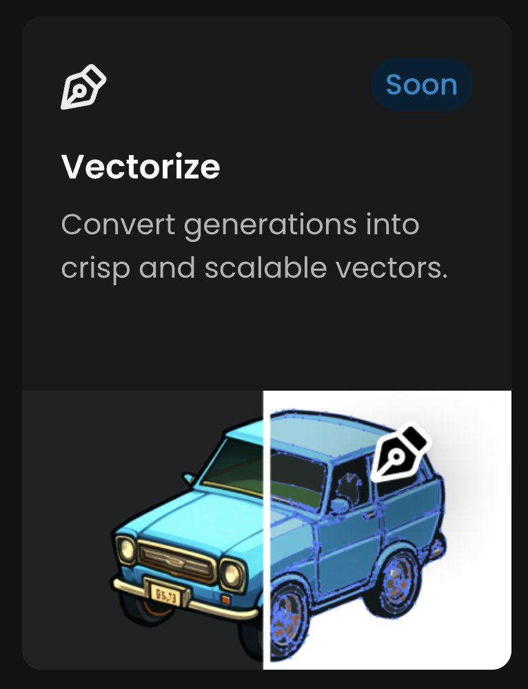 emmanuel_2m's tweet image. We&apos;re introducing #Vectorization on Scenario, in the coming weeks 🌟. This will allow instant conversion of any generated image (PNG) into #SVG format. 

This means your visuals remain crisp and clear (and easily editable) at any size.

Implementation underway, sneak peak below👇