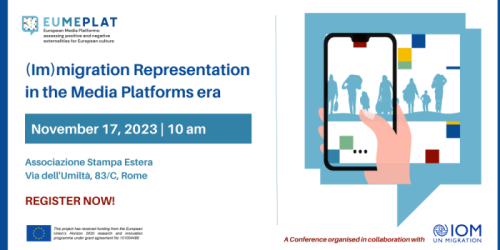 🔜Don't miss the #Migration Conference on📅 Nov 17th in Rome🇮🇹! Join us for a crucial discussion on '(Im)migration Representation in the Media Plartorms era' conference organised in cooperation with @UNmigration. For online or in presence Registration:👉shorturl.at/ruW47