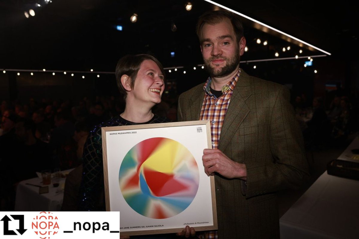 🥳💥✨🥳 Polkadots & Moonshine (from ‘How To Raise The Wind’ written by @juhanisilvola & me) won #NOPA’s Music Prize last night! We can’t believe it! What an honour! We’re playing 5 concerts in Scotland starting at @Scotsfiddlefest Huge thanks to @chambermusicsct & @MusicNorwayNO