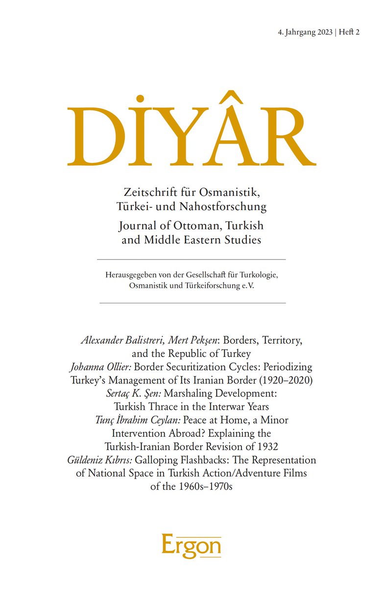 'Where do the #borders of the Turkish Republic come from, what do they mean for citizens of #Turkey, and how are they maintained?' Find out in the latest issue of Diyâr, which I edited together with @peksen_mert and which was published this week by @GTOTStudies.