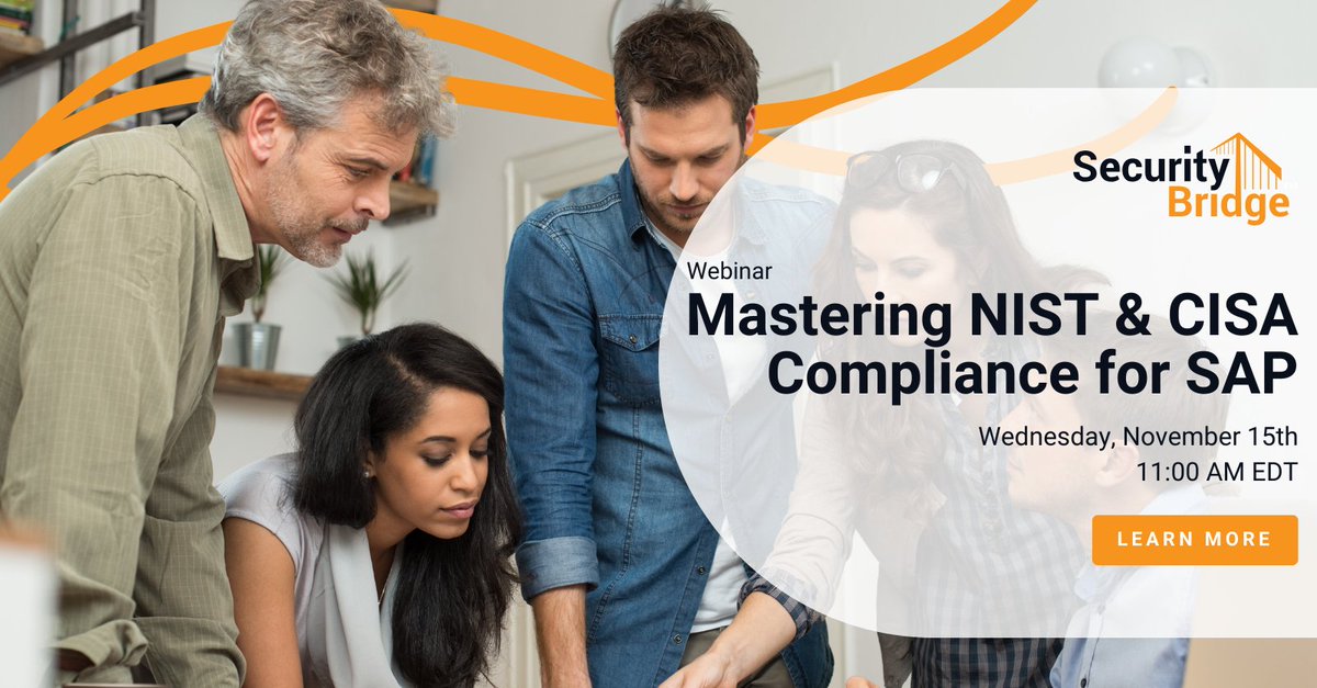 _securitybridge's tweet image. Last call: join our NIST and CISA webinar today! 📹

📅 Last chance to register for free: register.gotowebinar.com/register/20141…
 
#NIST #CISA #SAPCompliance #Webinar