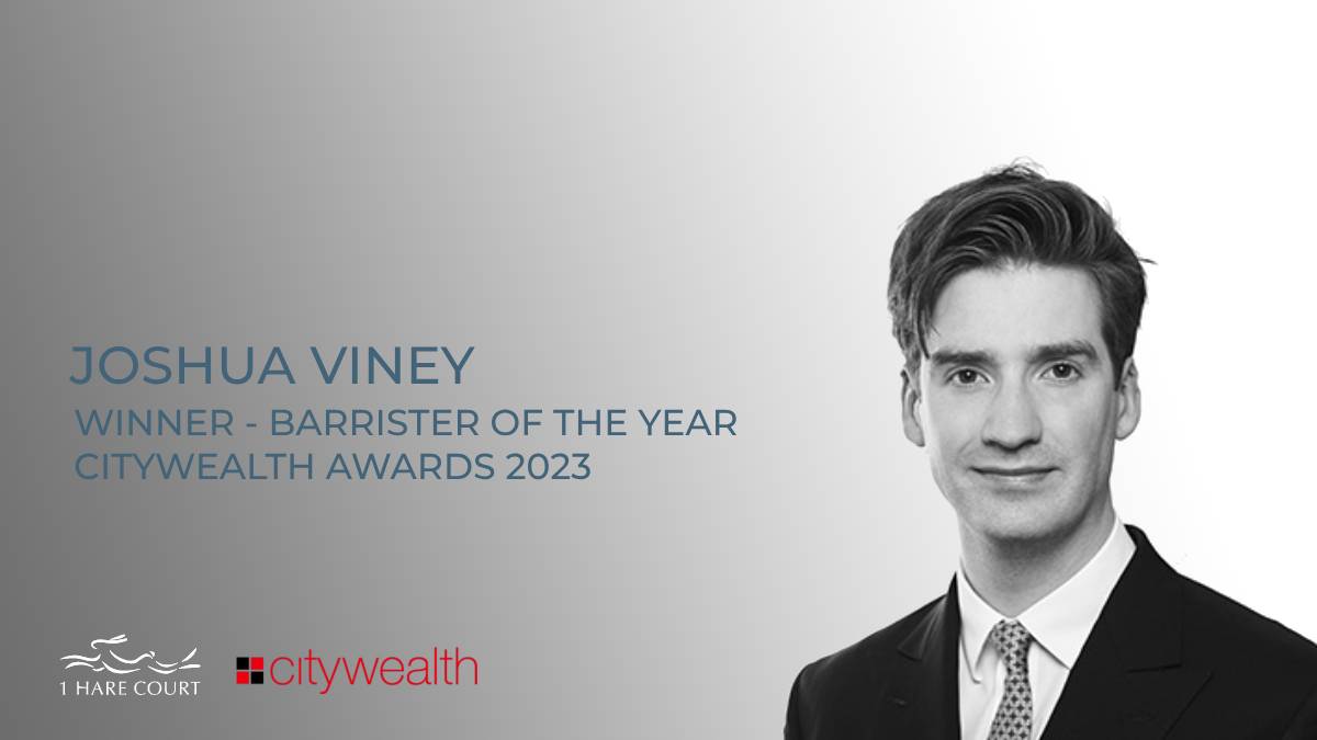 Huge congratulations to @JoshuaViney  on winning Barrister of the Year in this year's @Citywealth Future Leaders award.