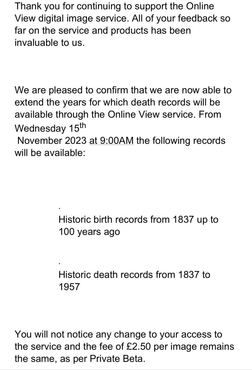 The GRO has extended the availability of its online £2.50 death ‘certificates’ up to 1957! That’ll give my #OneNameStudies a boost! #OnePlaceWednesday
