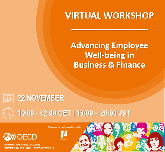 Employee #wellbeing matters for individuals, companies and investors📈 On the occasion of Labour Thanksgiving Day in Japan 🇯🇵 join us for a workshop to discuss how businesses & finance can promote employee well-being. See the agenda and register now 👉 oe.cd/5g8