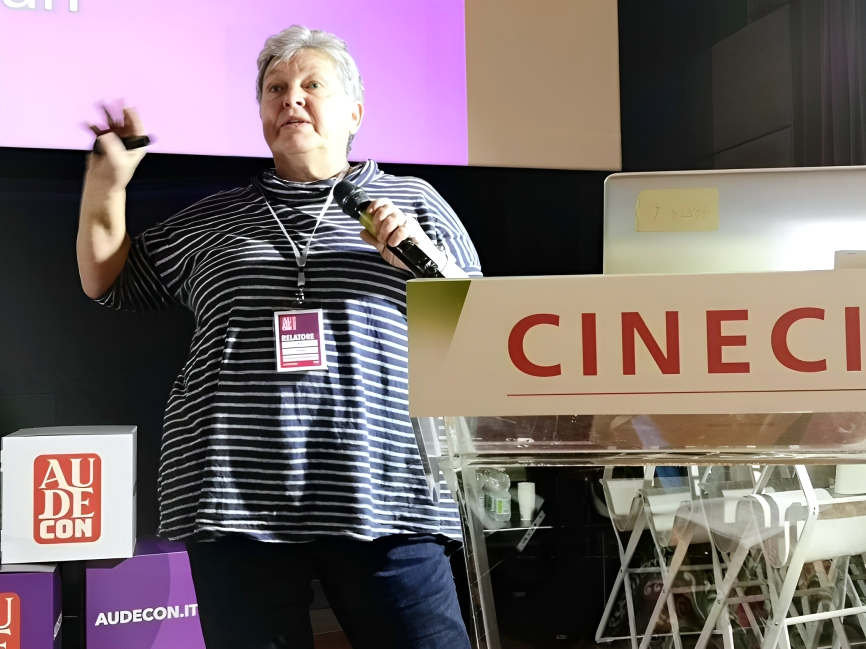 XarxaAccessCat's tweet photo. AccessCat researcher Pilar Orero shared some insight on user-centered approaches regarding #accessibility at #AUDECON, the Audiodescription Conference 2023 held yesterday at @Cinecitta ๐ฅ
Learn all about #AUDECON 2023 at https://t.co/RVEA6hAugV https://t.co/FubSSYHnRg