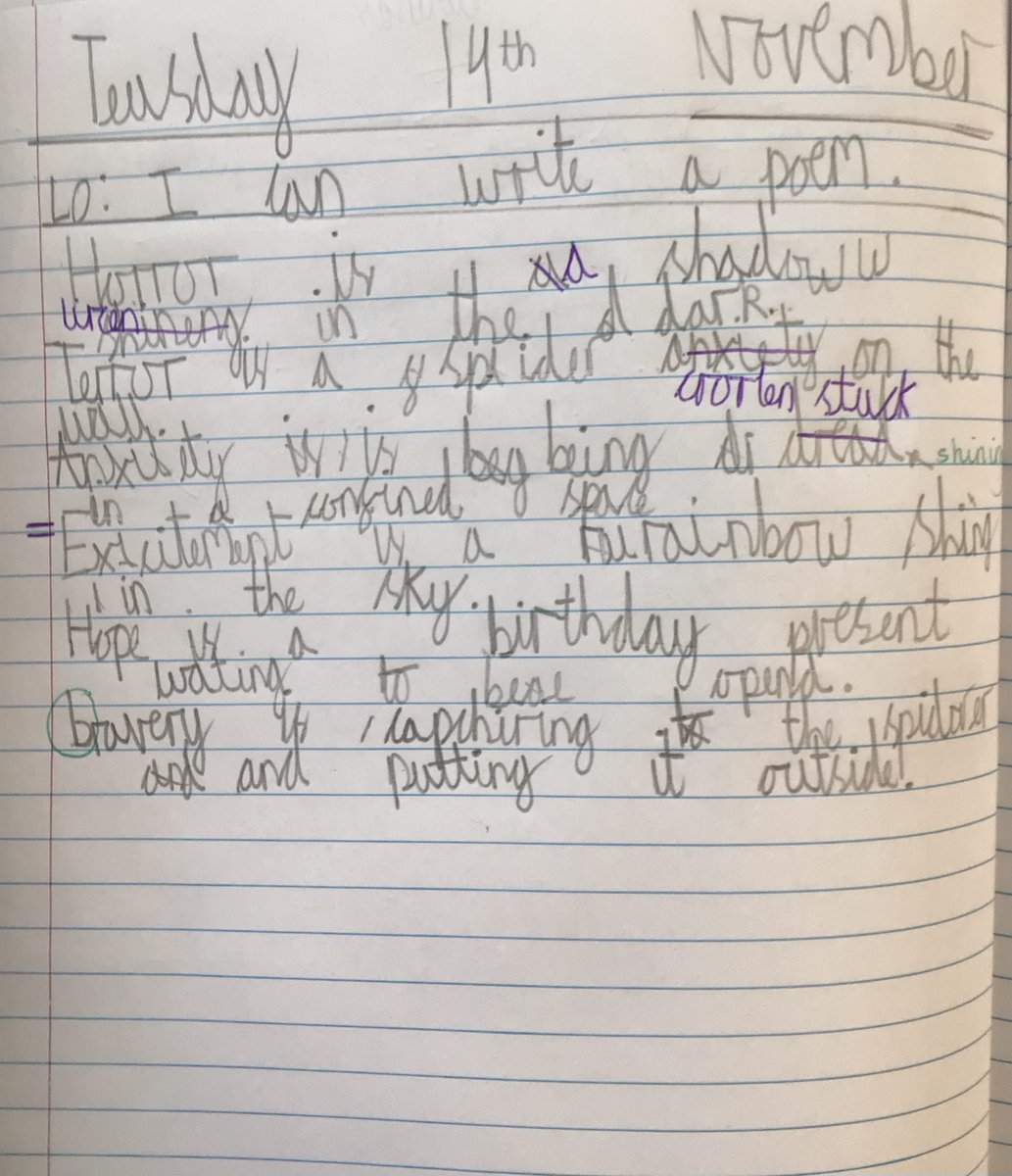 We have been writing our poems in English using abstract nouns and verbs. Thinking about negative and positive feelings. <a href="/whistonwillis1/">Whiston Willis Primary Academy</a> @LiteracyDonny <a href="/theliteracytree/">Literacy Tree</a>