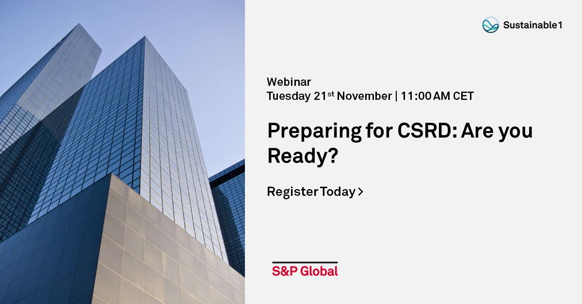 As companies look to understand how to best prepare for the European Commission’s Corporate Sustainability Reporting Directive (CSRD), join specialists from across S&amp;P Global as they share their insights on key preparation areas. 

Register Now: ow.ly/Cyu350Q7N5j #CSRD